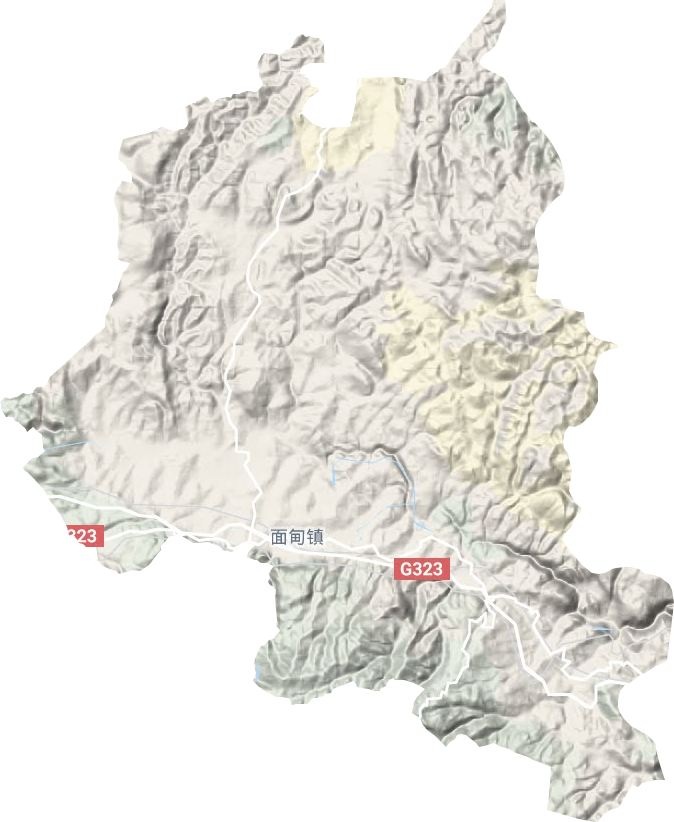 面甸镇地形地图