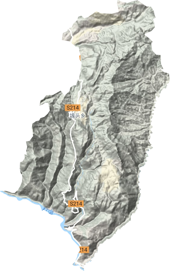 坡头乡地形地图