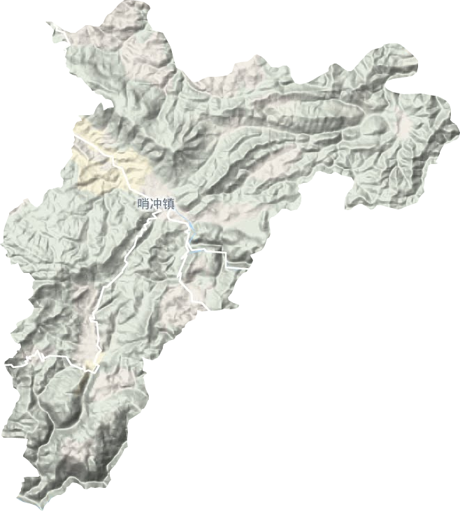 哨冲镇地形地图