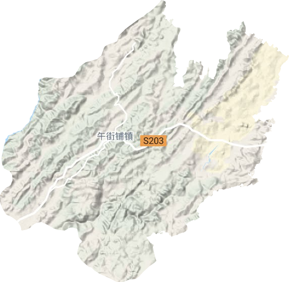 午街铺镇地形地图