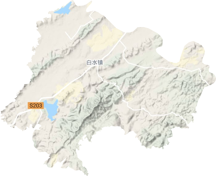 白水镇地形地图