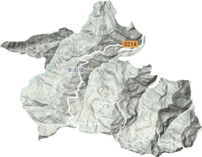 新街镇地形地图