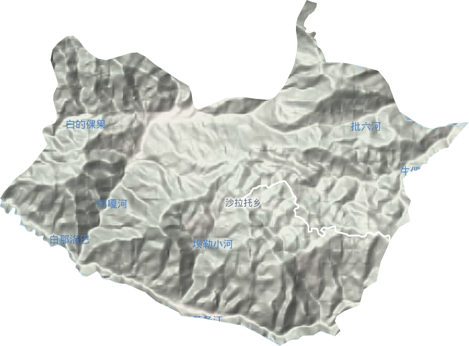 沙拉托乡地形地图