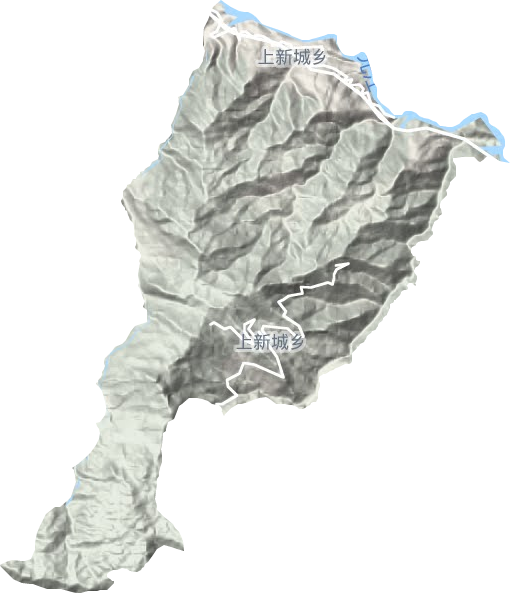 上新城乡地形地图