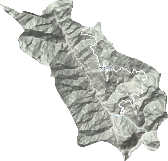 大坪乡地形地图