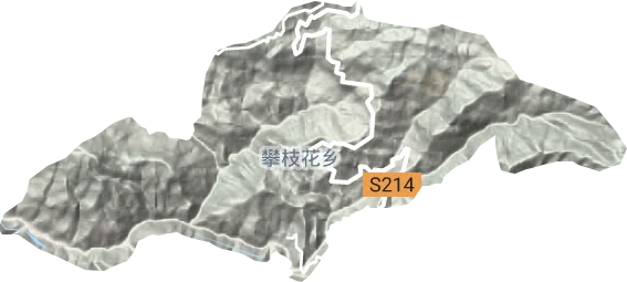 攀枝花乡地形地图