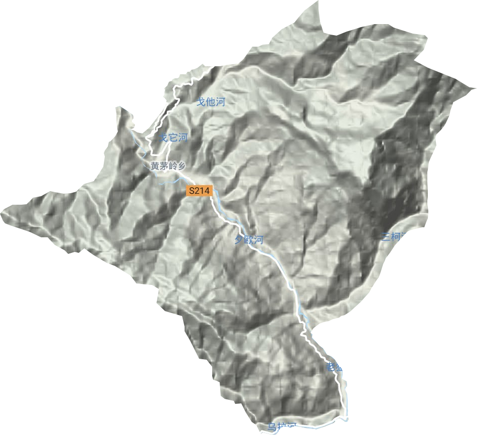 黄茅岭乡地形地图