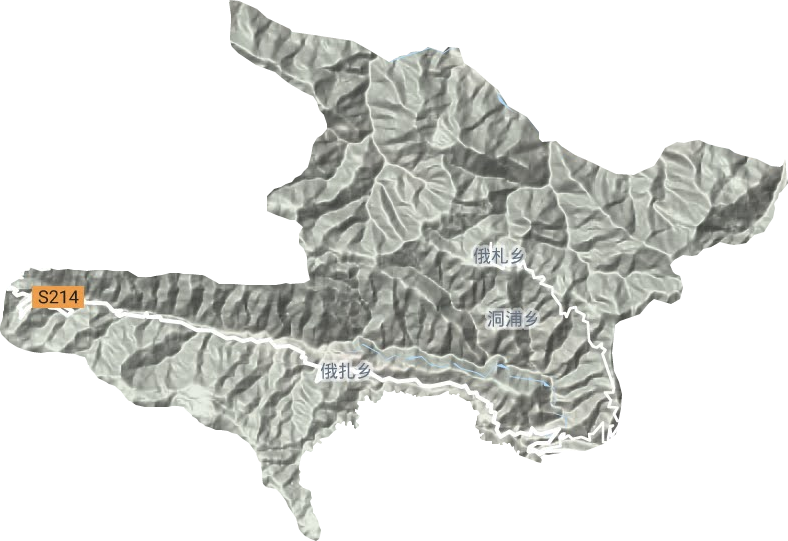 俄扎乡地形地图