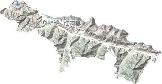 迤萨镇地形地图