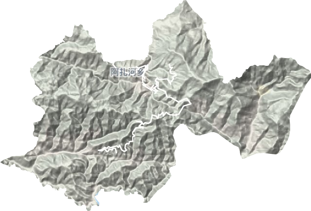 阿扎河乡地形地图