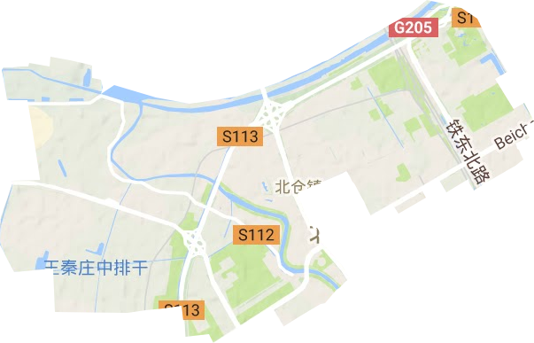 北仓镇地形地图