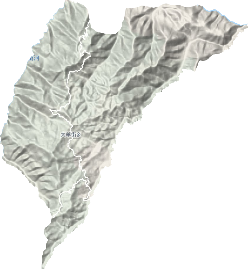 大羊街乡地形地图