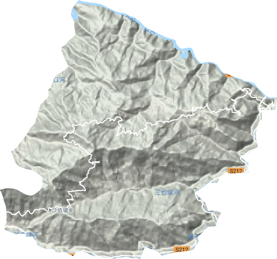 沙依坡乡地形地图