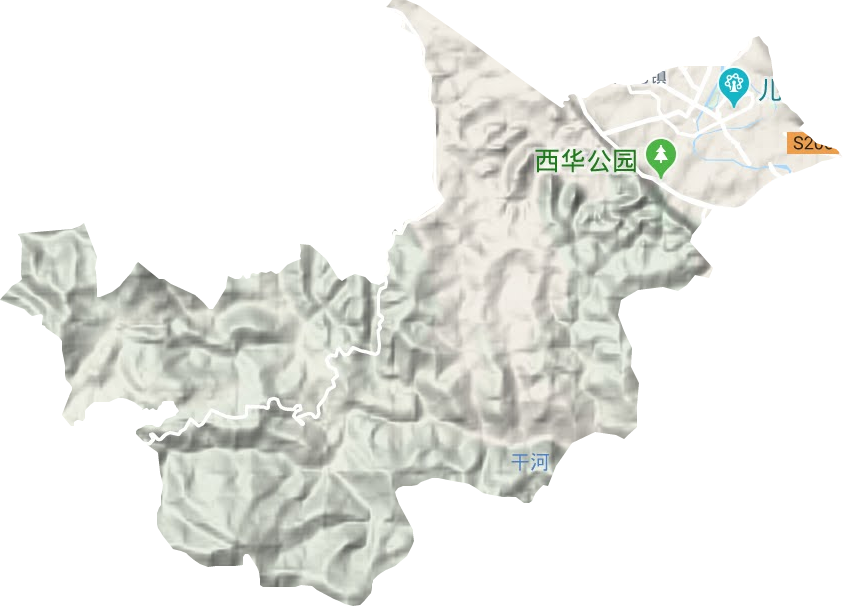 开化街道地形地图