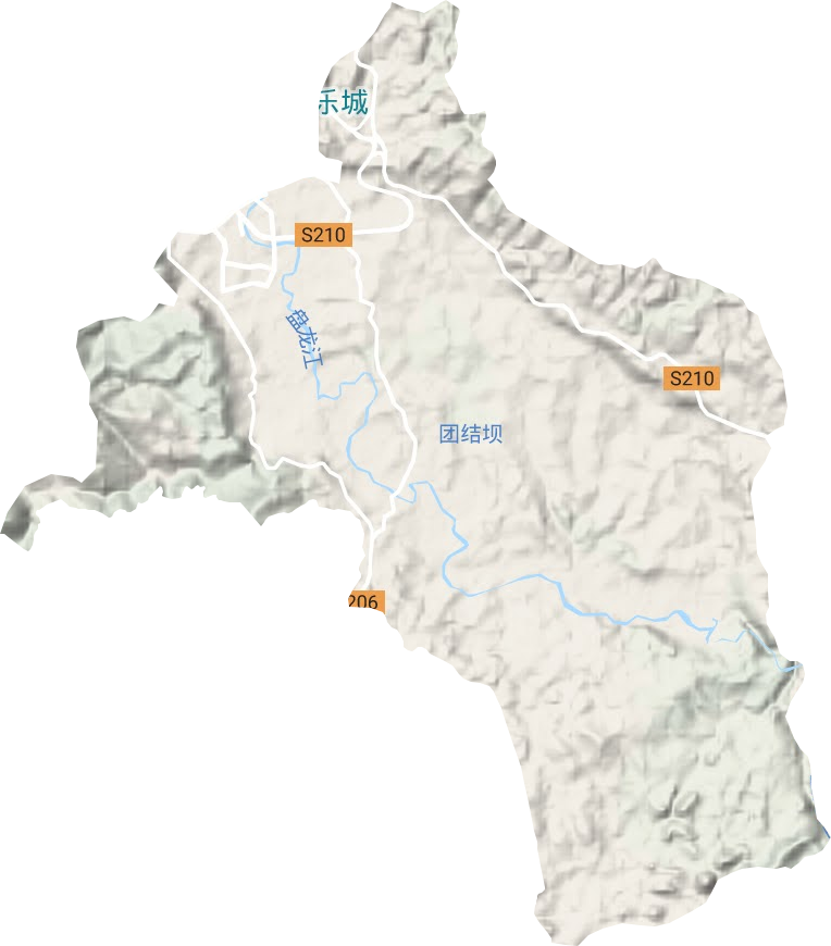 新平街道地形地图