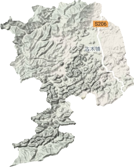 古木镇地形地图
