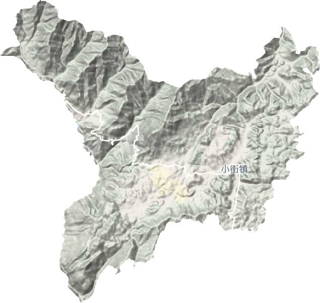 小街镇地形地图