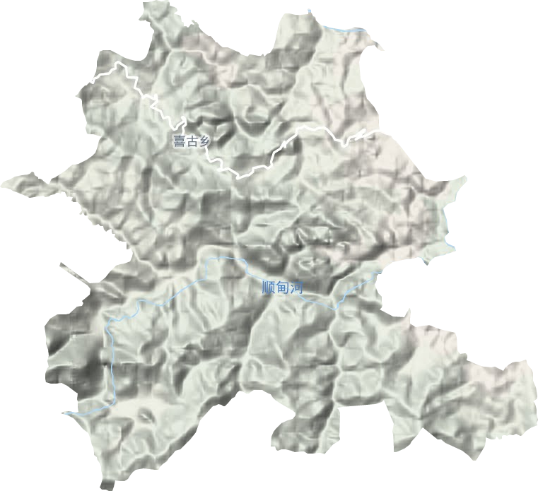 喜古乡地形地图