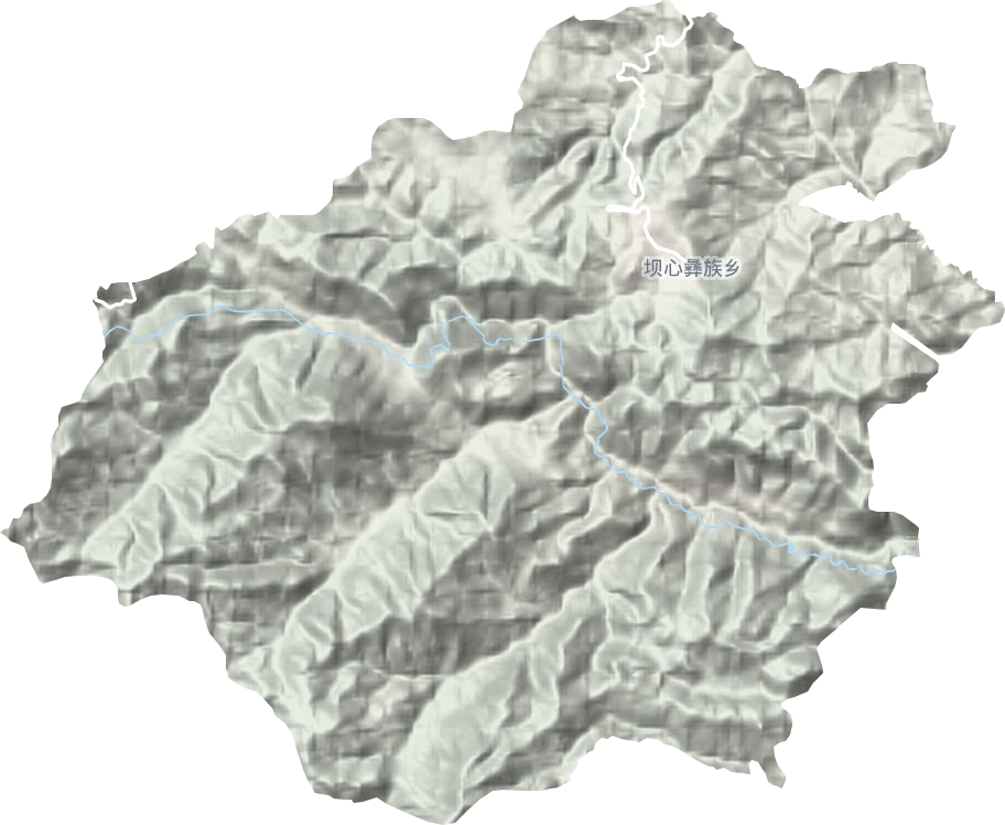 坝心彝族乡地形地图