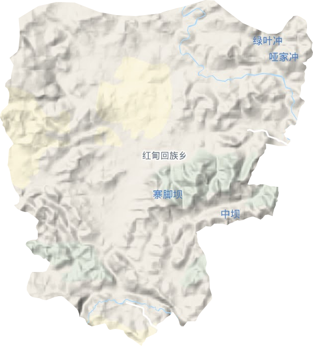 红甸回族乡地形地图