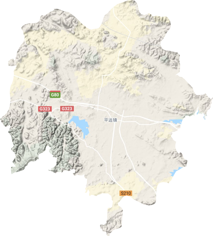 平远镇地形地图
