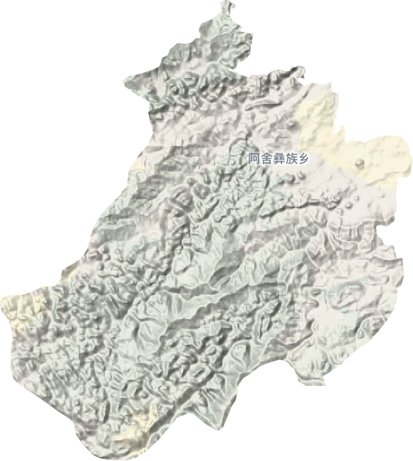 阿舍彝族乡地形地图