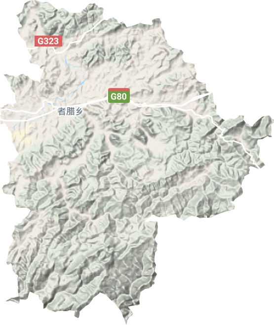 者腊乡地形地图