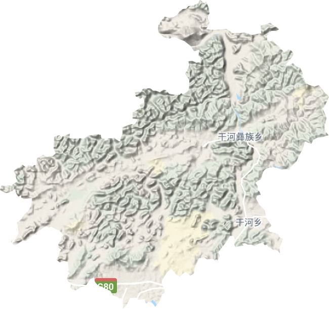 干河彝族乡地形地图