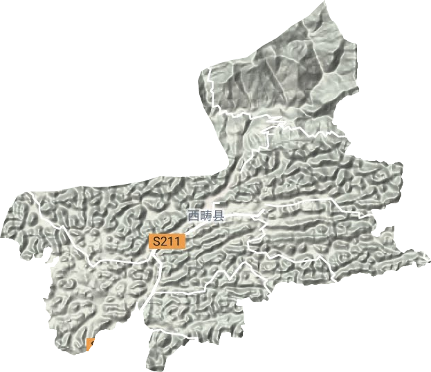 西洒镇地形地图