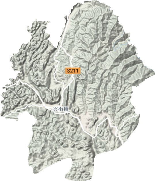 兴街镇地形地图