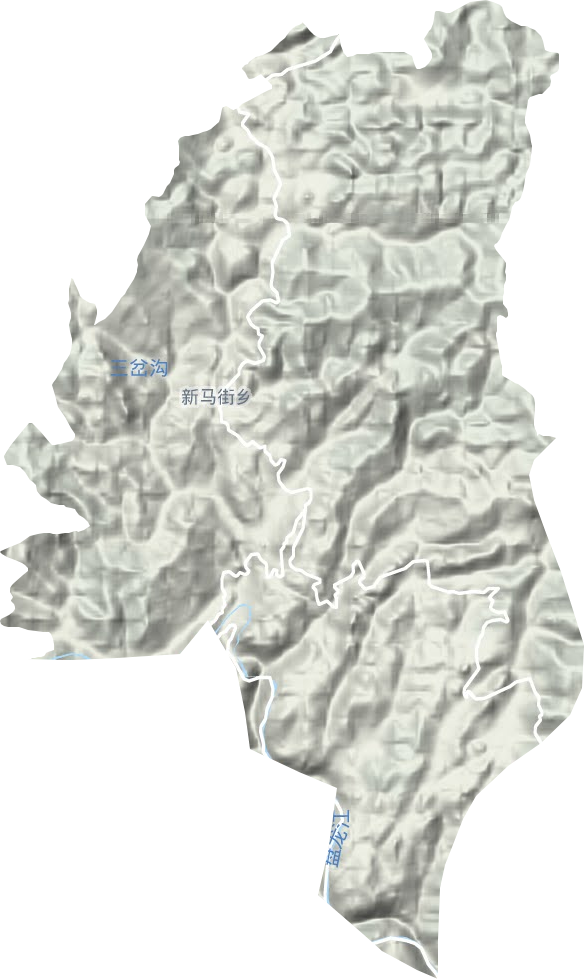 新马街乡地形地图