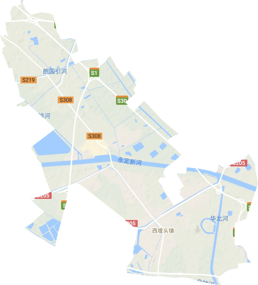 西堤头镇地形地图