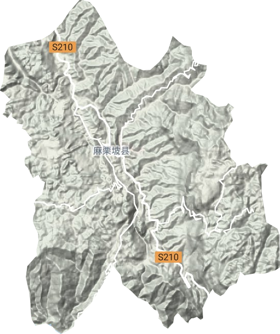 麻栗镇地形地图