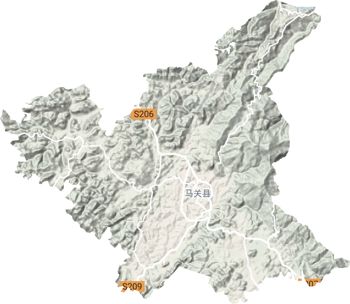 马白镇地形地图