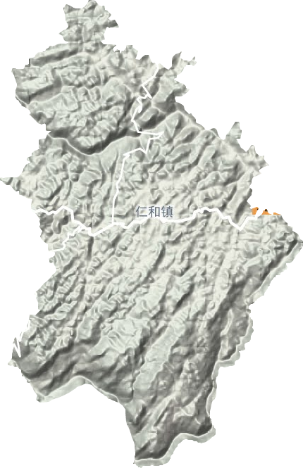 仁和镇地形地图