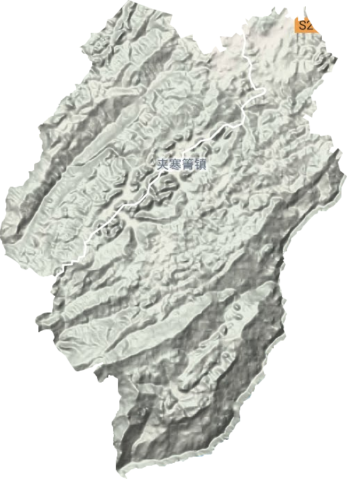夹寒箐镇地形地图