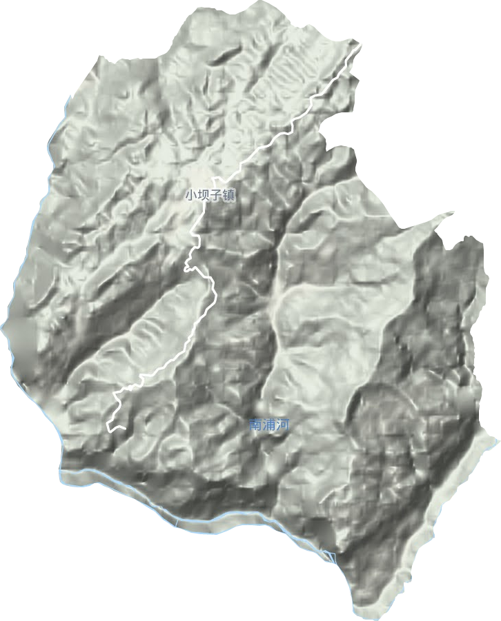 小坝子镇地形地图