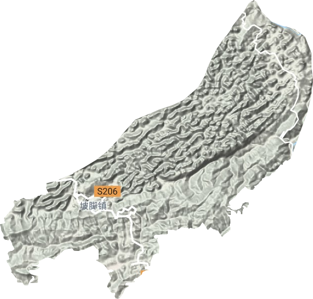 坡脚镇地形地图