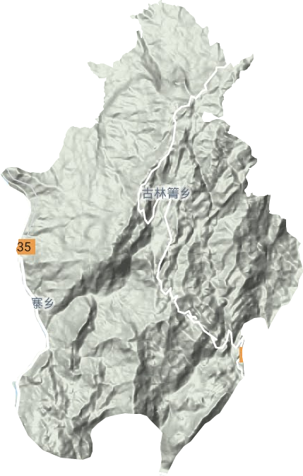 古林箐乡地形地图