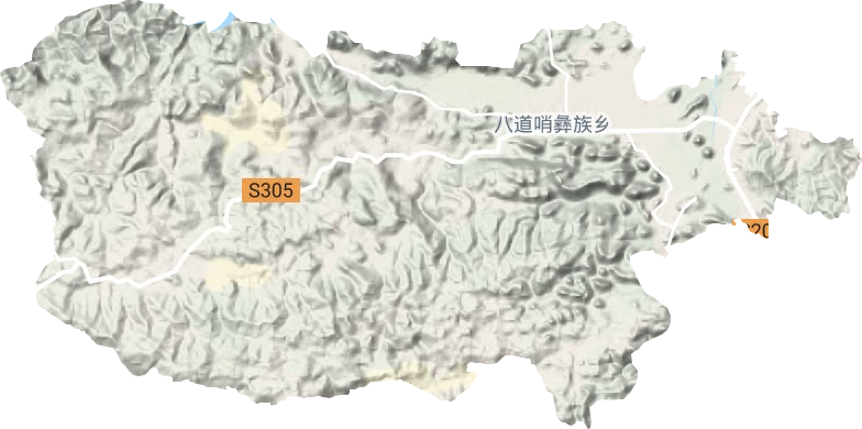 八道哨彝族乡地形地图