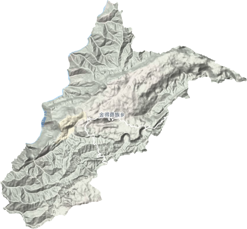 舍得彝族乡地形地图