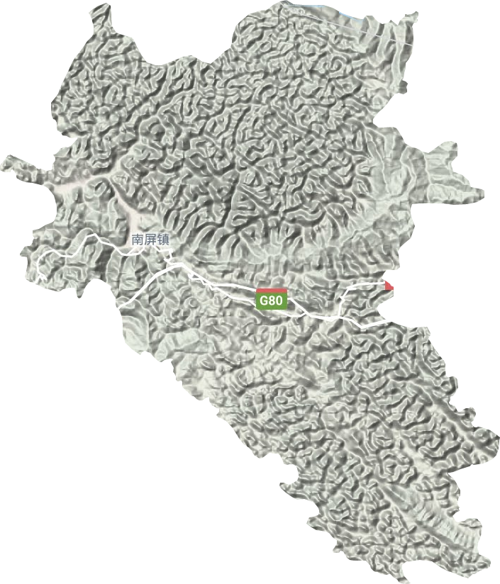 南屏镇地形地图