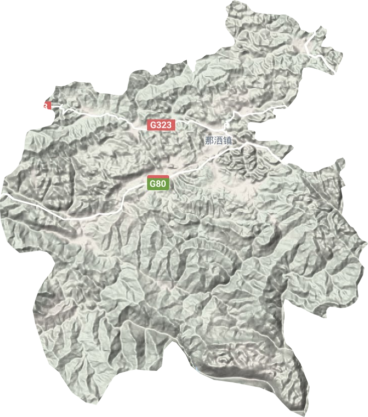 那洒镇地形地图