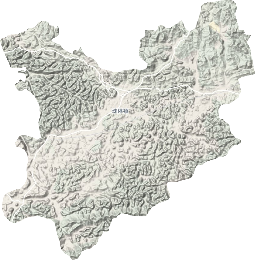 珠琳镇地形地图