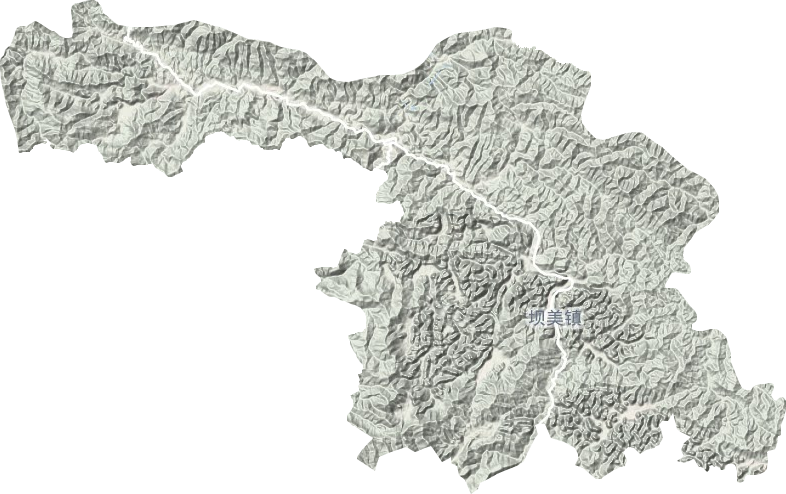 坝美镇地形地图