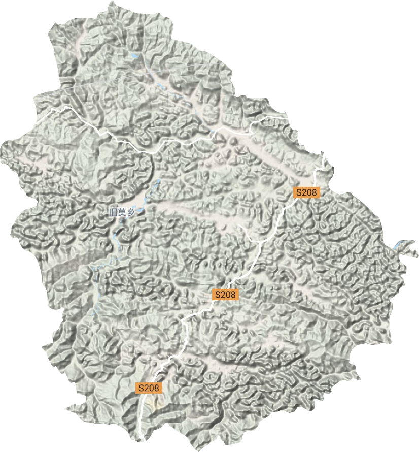 旧莫乡地形地图