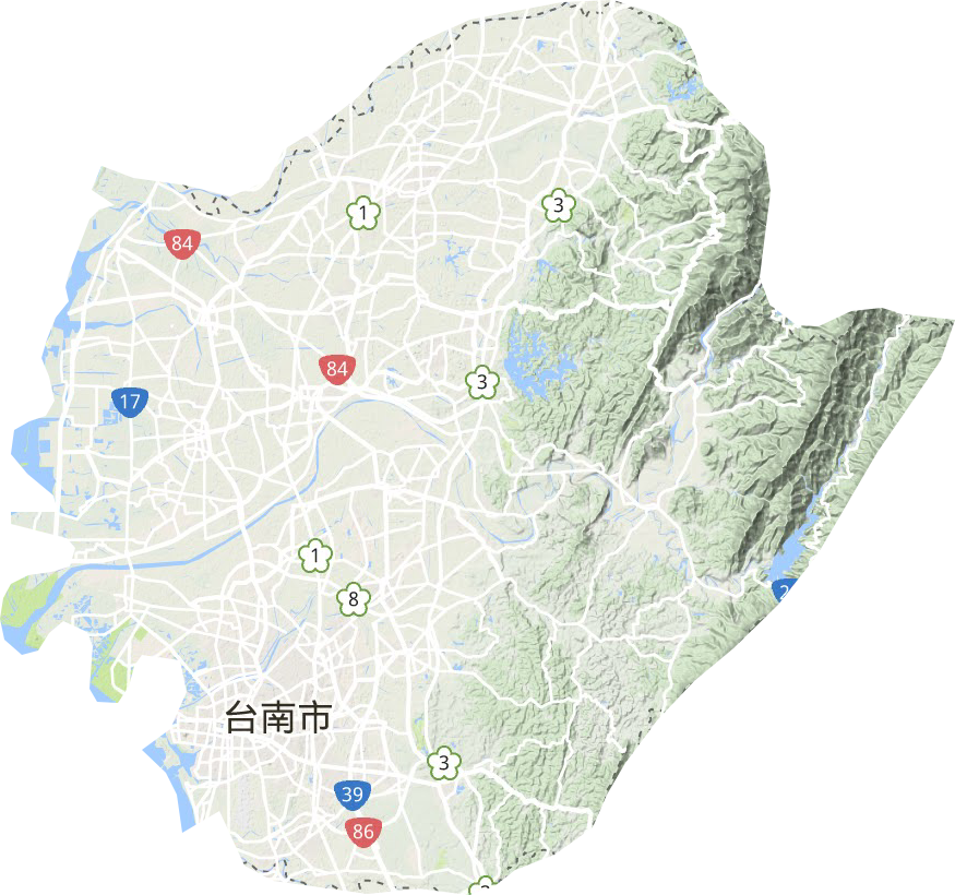 台南市地形地图