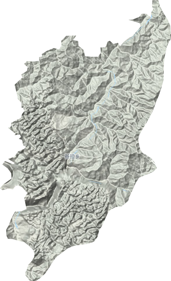 谷拉乡地形地图