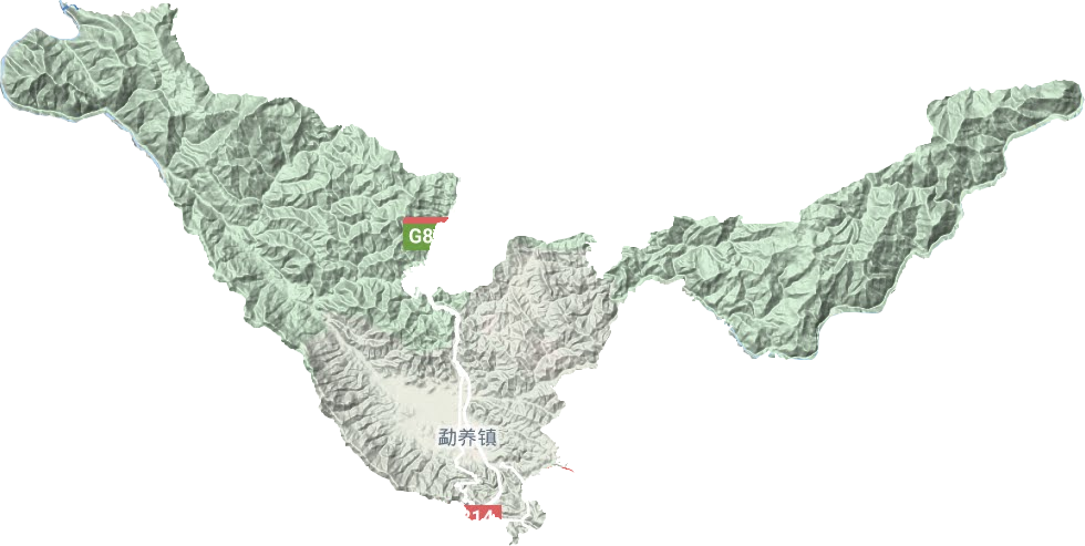 勐养镇地形地图