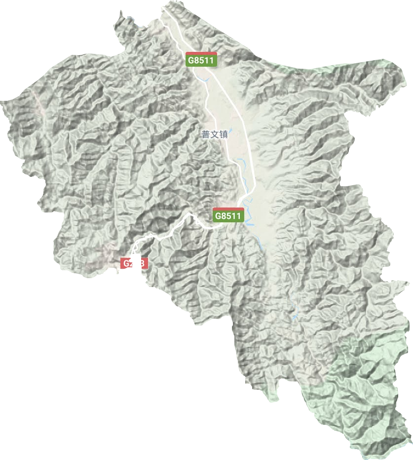 普文镇地形地图